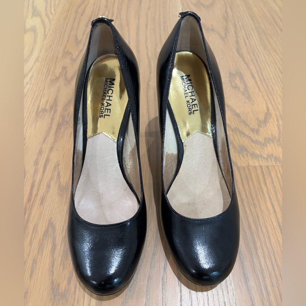 Michael Kors Black Heels with Gold Accents